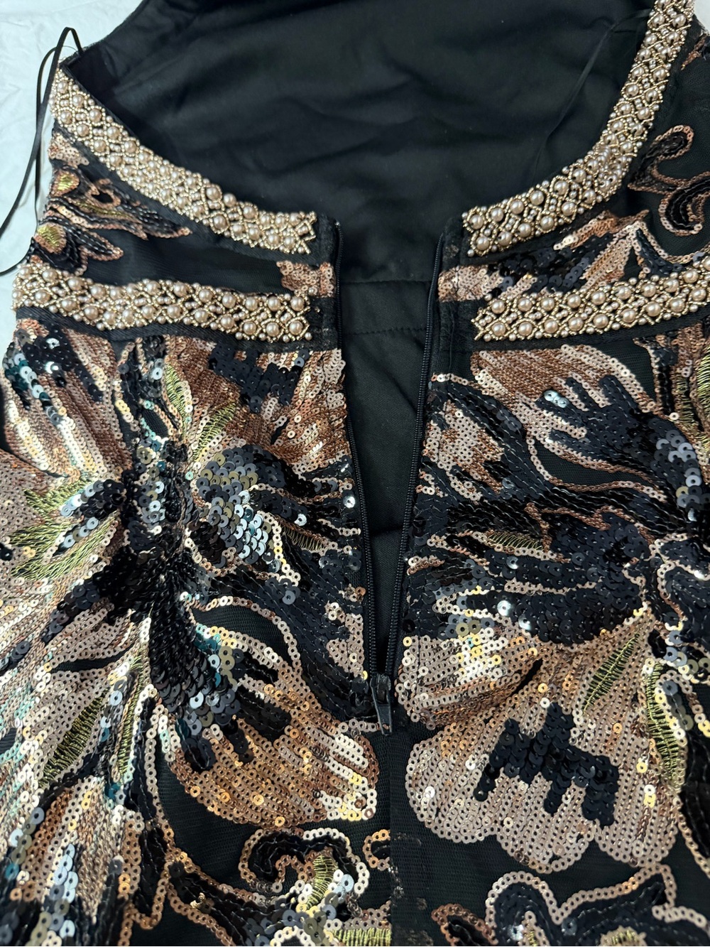 NWT 12th TRIBE Like Gold Dust Sequin Fringe Dress Festival S - Picture 14 of 16